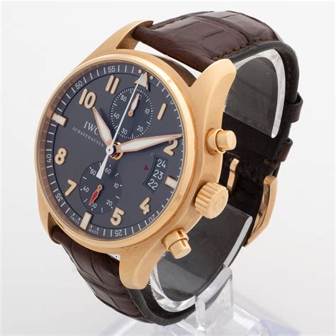 iwc pilot rose gold|IWC 'Pilot' Spitfire Chronograph, 18k Rose Gold, Complete Set.